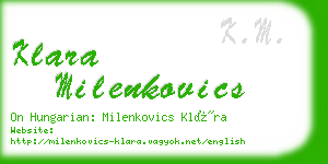 klara milenkovics business card